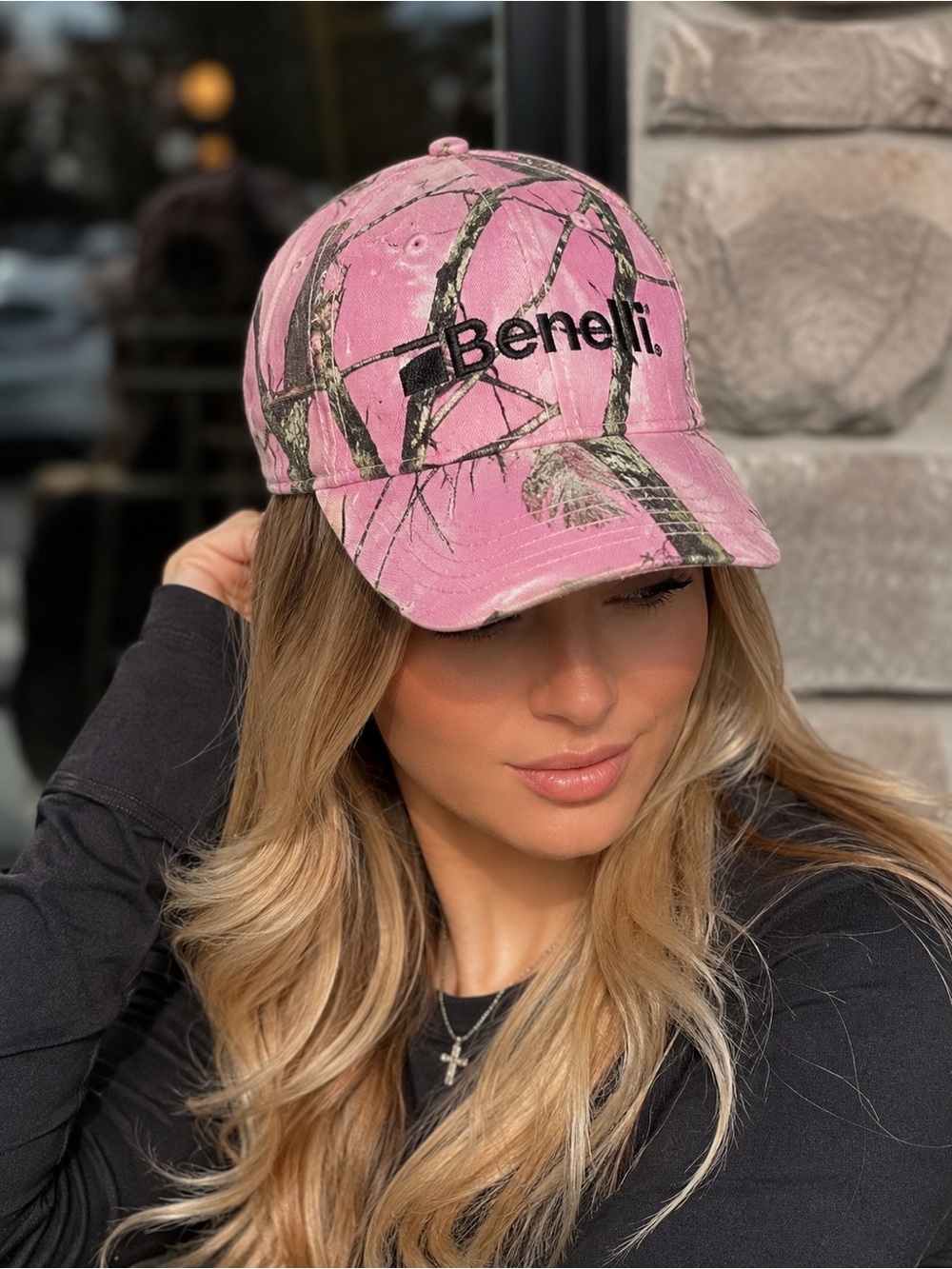 Benelli woman’s Pink Camo Ladies Adjustable Baseball Cap – Bretmor Headwear